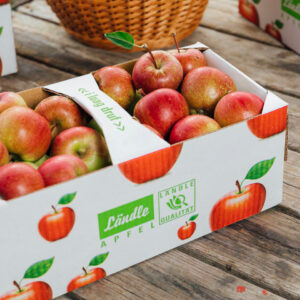 Ländle Äpfel Im Karton Mit Dem Ländle Gütesiegel | Foto: Weissengruber & Partner