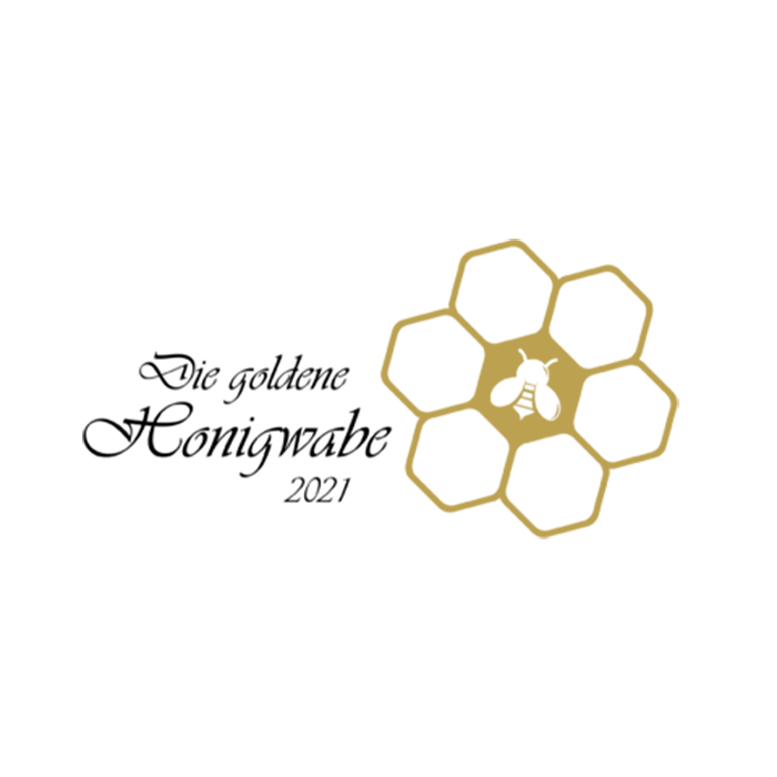 Das Logo für die Auszeichnung "Die Goldene Honigwabe 2021"