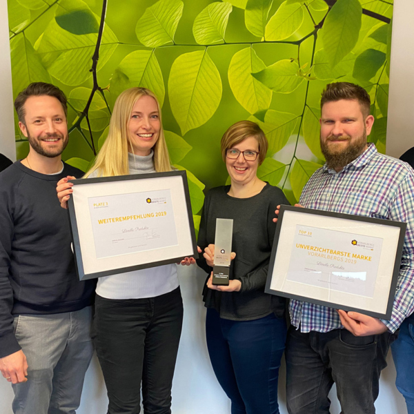 Das Team von Ländle Marketing freut sich über die Top-Auszeichnungen