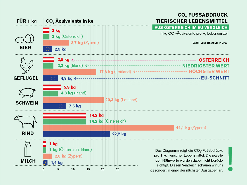 CO2 Fussabdruck - Grafik