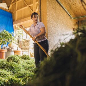 Schaf Und Ziegenlandwirt Im Möckle_Manuela Winsauer Mit Frischem Heu_Foto Manuelpaul.jpg