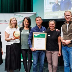 Vorarlberg Am Teller Auszeichnung 2025 – Gruppenbild Lebenshilfe Kantine L – PH Feldkirch © Land Vorarlberg | Bernd Hofmeister
