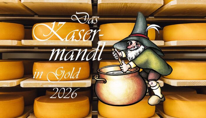 Käselaibe Der Sennerei Langenegg Mit Kasermandl-Logo 2026 (Foto: Manuelpaul.com)