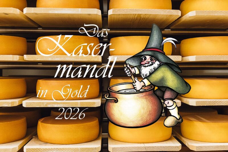 Käselaibe Der Sennerei Langenegg Mit Kasermandl-Logo 2026 (Foto: Manuelpaul.com)